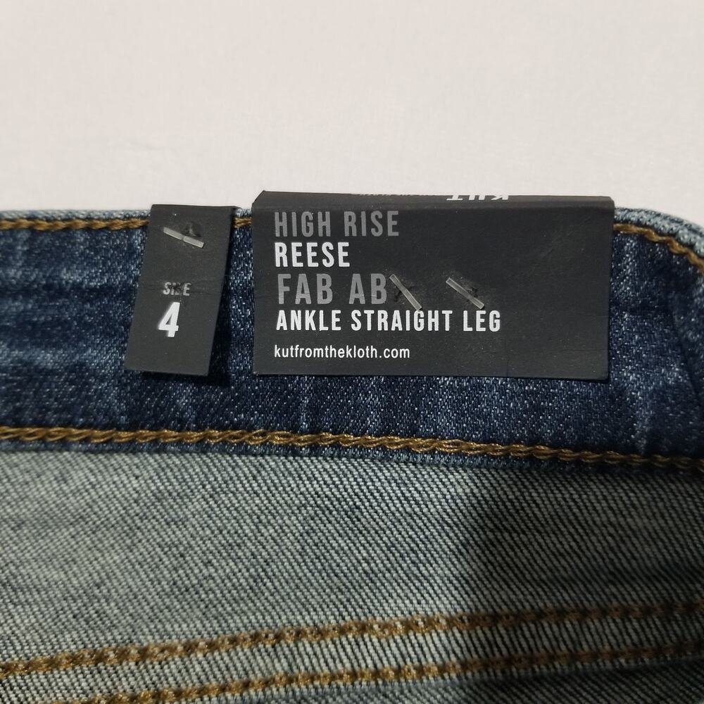 Kut From The Kloth Jeans 4 NWT High Rise Reese Fab AB Ankle Straight Leg Raw Hem - Picture 4 of 11